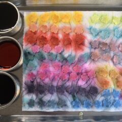 布花の制作風景パート1 染色のやり方