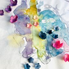 水彩絵の具でアートワーク作り