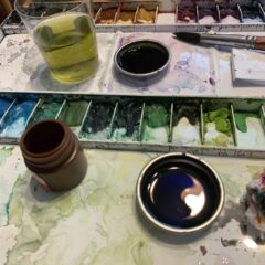 こっくり秋色カラーに布花染色