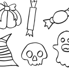 ハロウィンの子供衣装は魔女に。お次は可愛いお菓子探し！